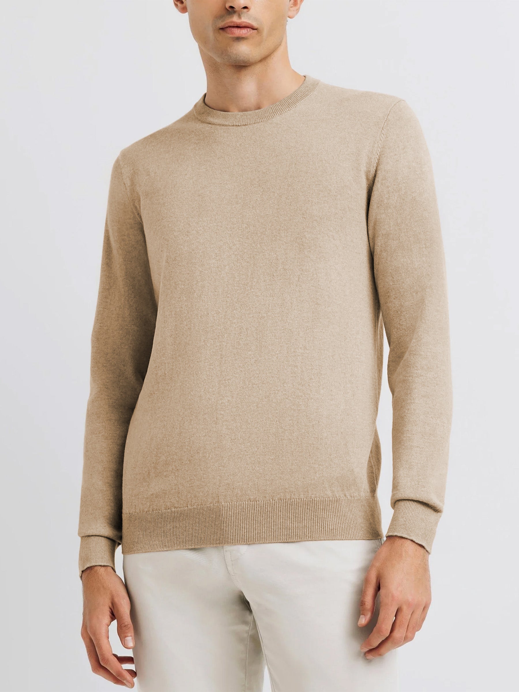 Beige crew-neck sweater