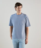 T-shirt col rond en jeu de points indigo - IZAC