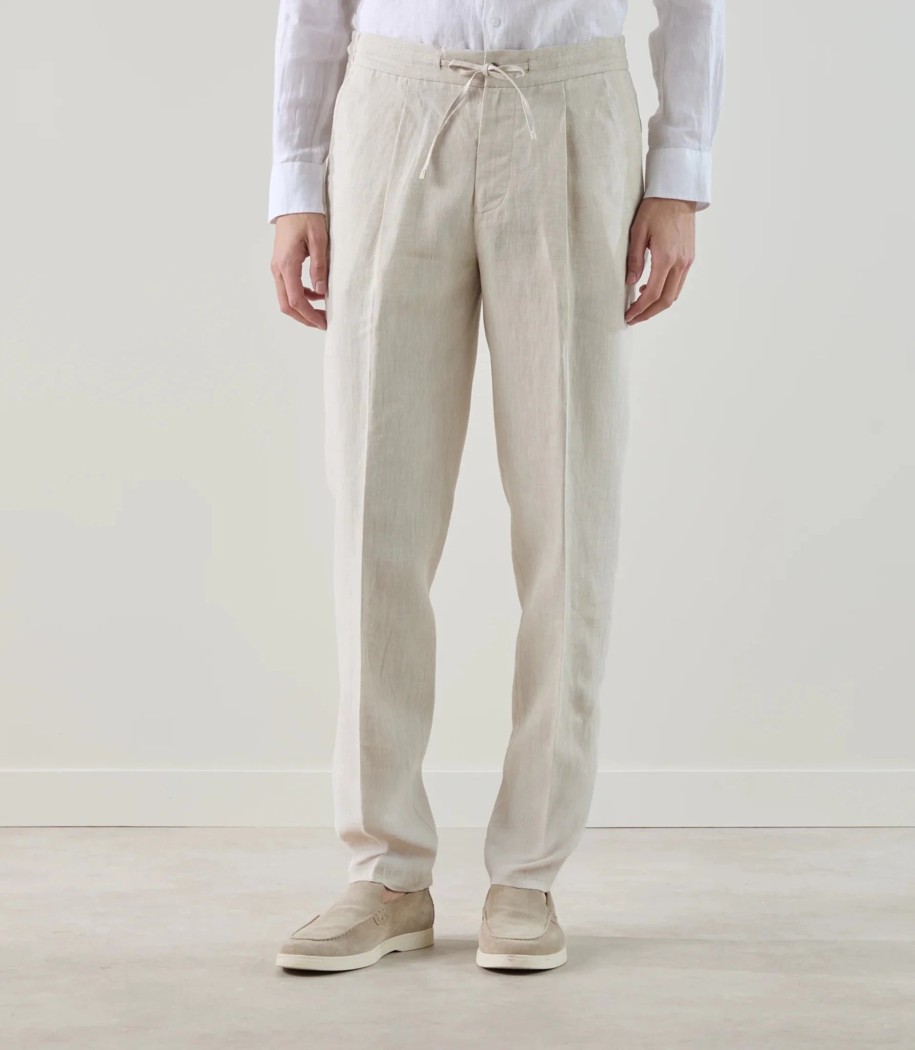 Pantalon ville 100 % lin beige - IZAC