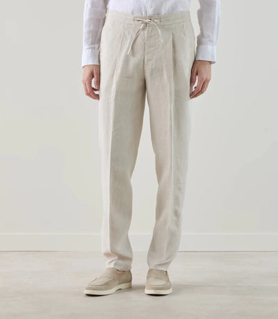 Pantalon ville 100 % lin beige - IZAC