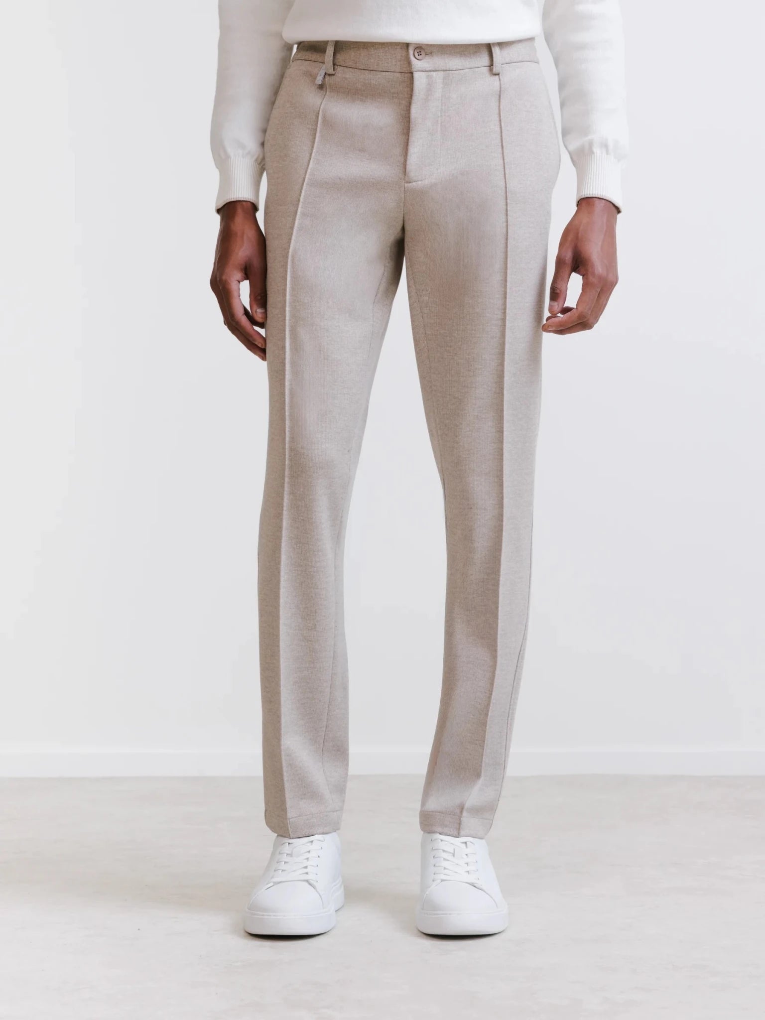 Pantalon ville en maille beige - IZAC