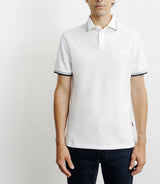 Polo piqué boutonné blanc