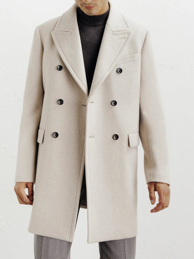 Beige double-breasted coat