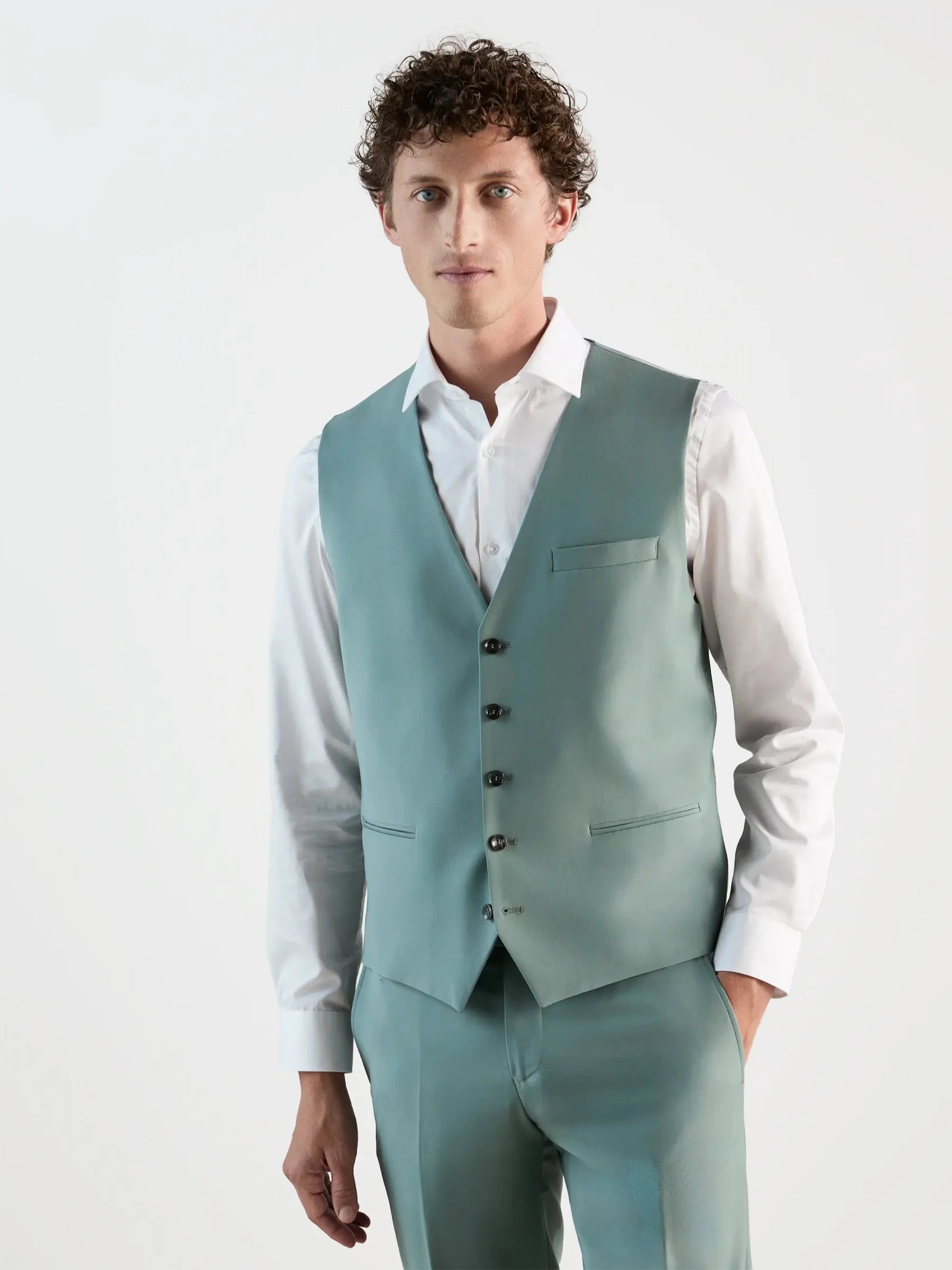 Light green wool city cardigan