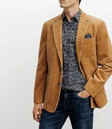 Veste en velours côtelé camel