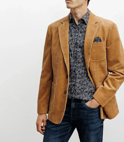 Veste en velours côtelé camel