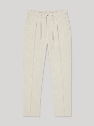 Pantalon ville 100% lin beige - IZAC
