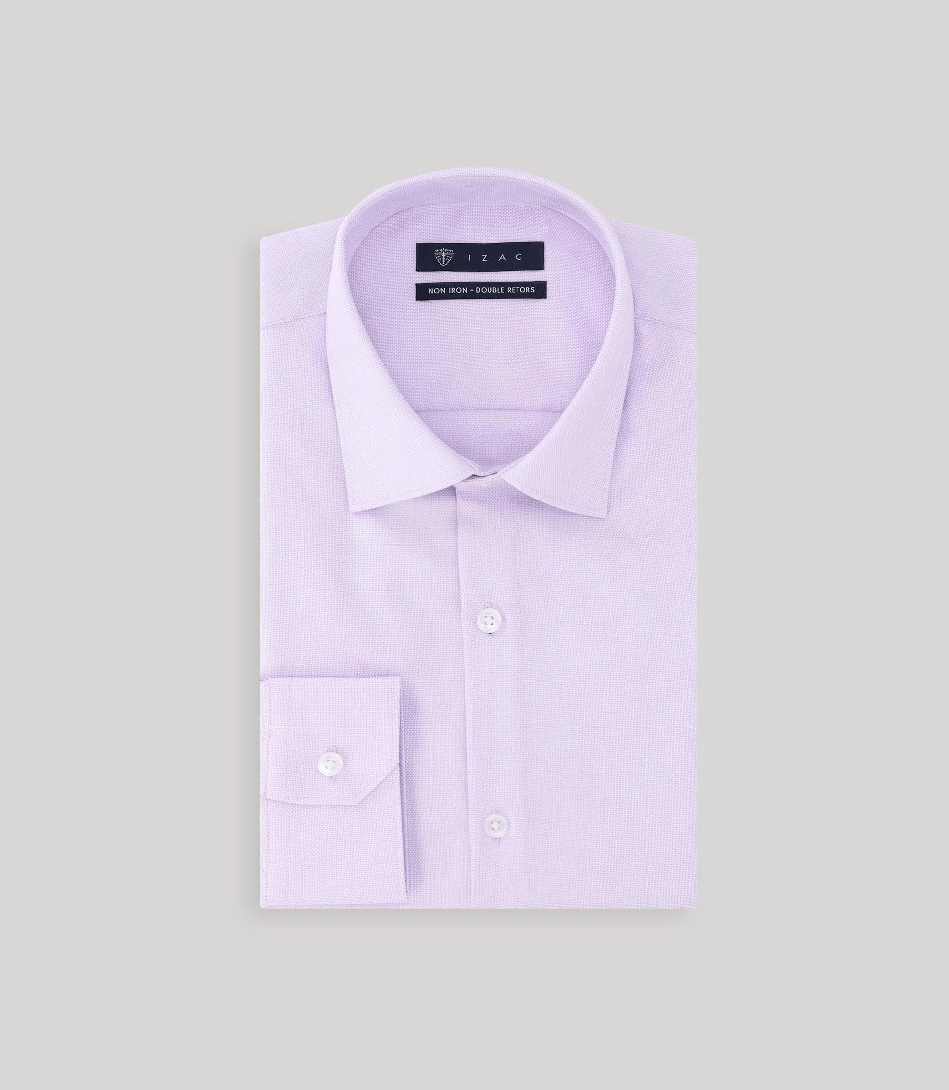 Chemise non iron mauve - IZAC