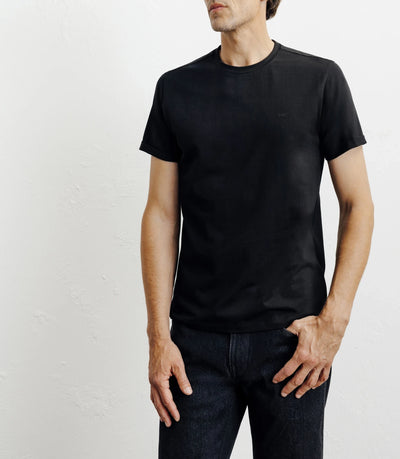 Black scoop-neck T-shirt