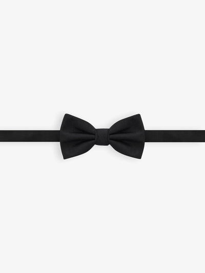 Plain black bow tie