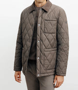 Blouson col chemise taupe