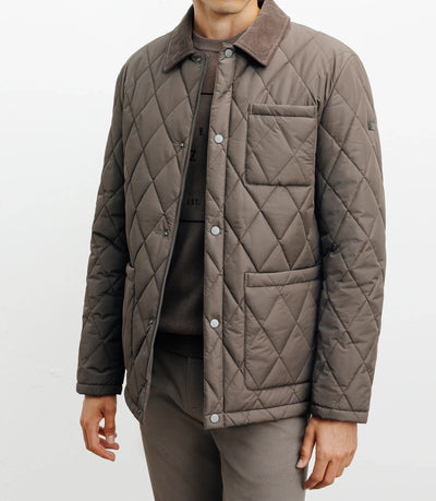 Blouson col chemise taupe