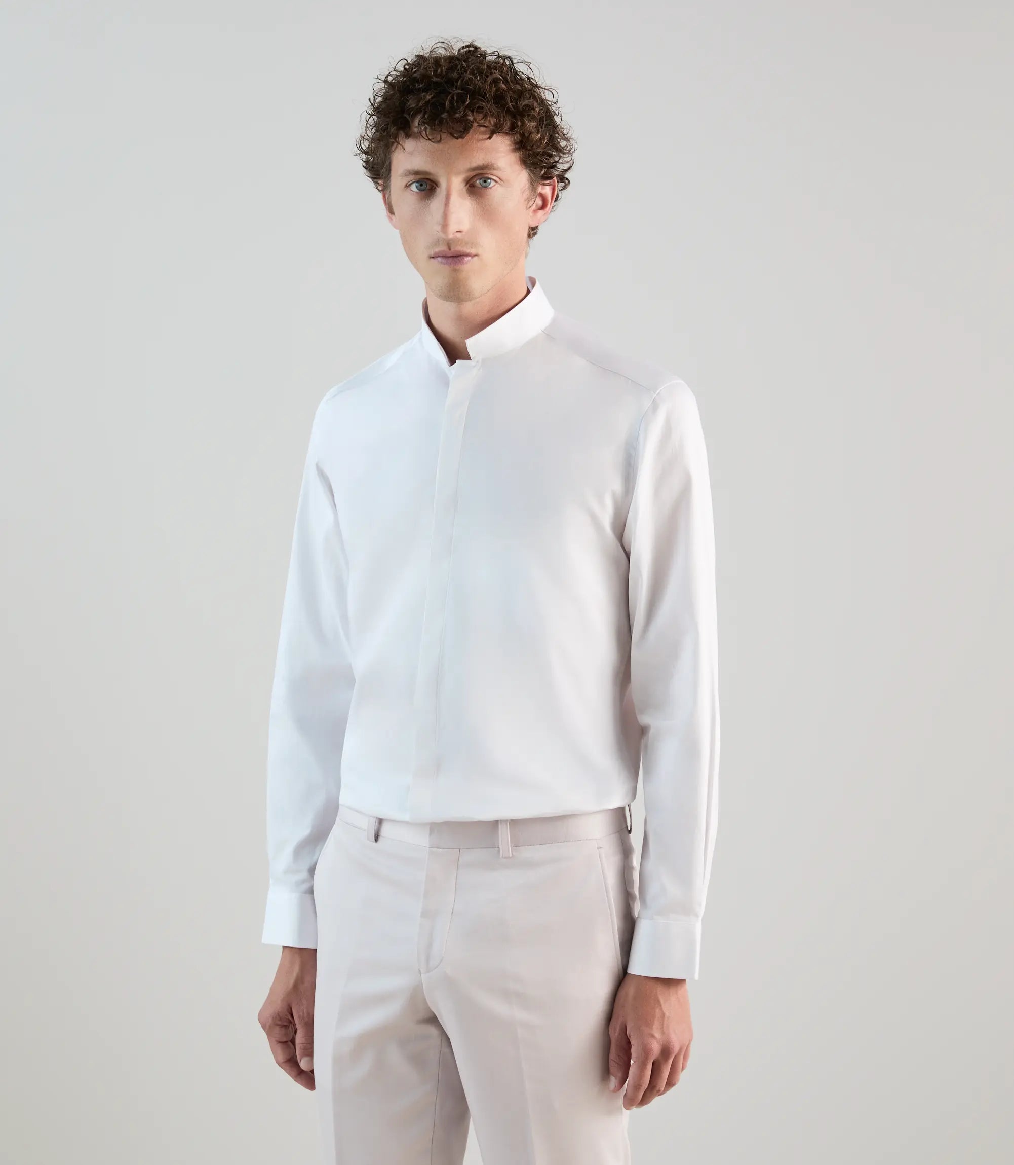 Chemise en satin blanc - IZAC