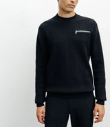 Black round-neck sweater