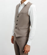 City vest in taupe majority wool