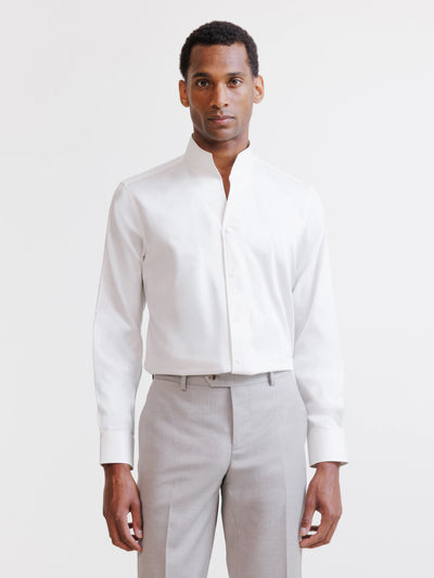 Chemise col philosophe écru