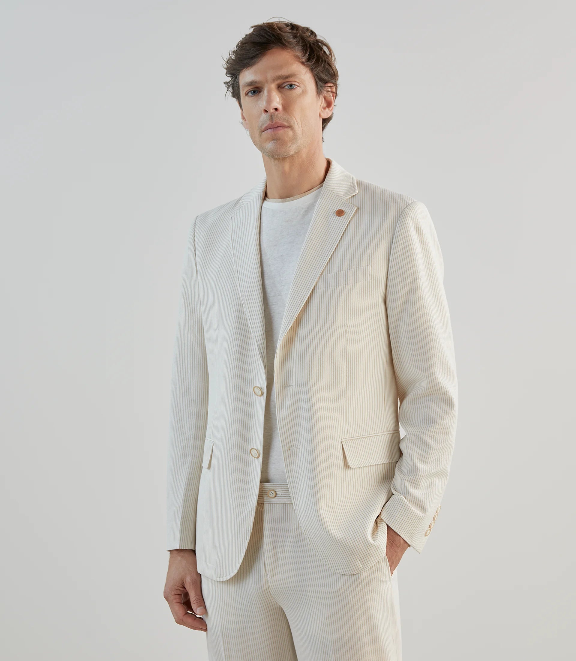 Veste ville seersucker beige - IZAC