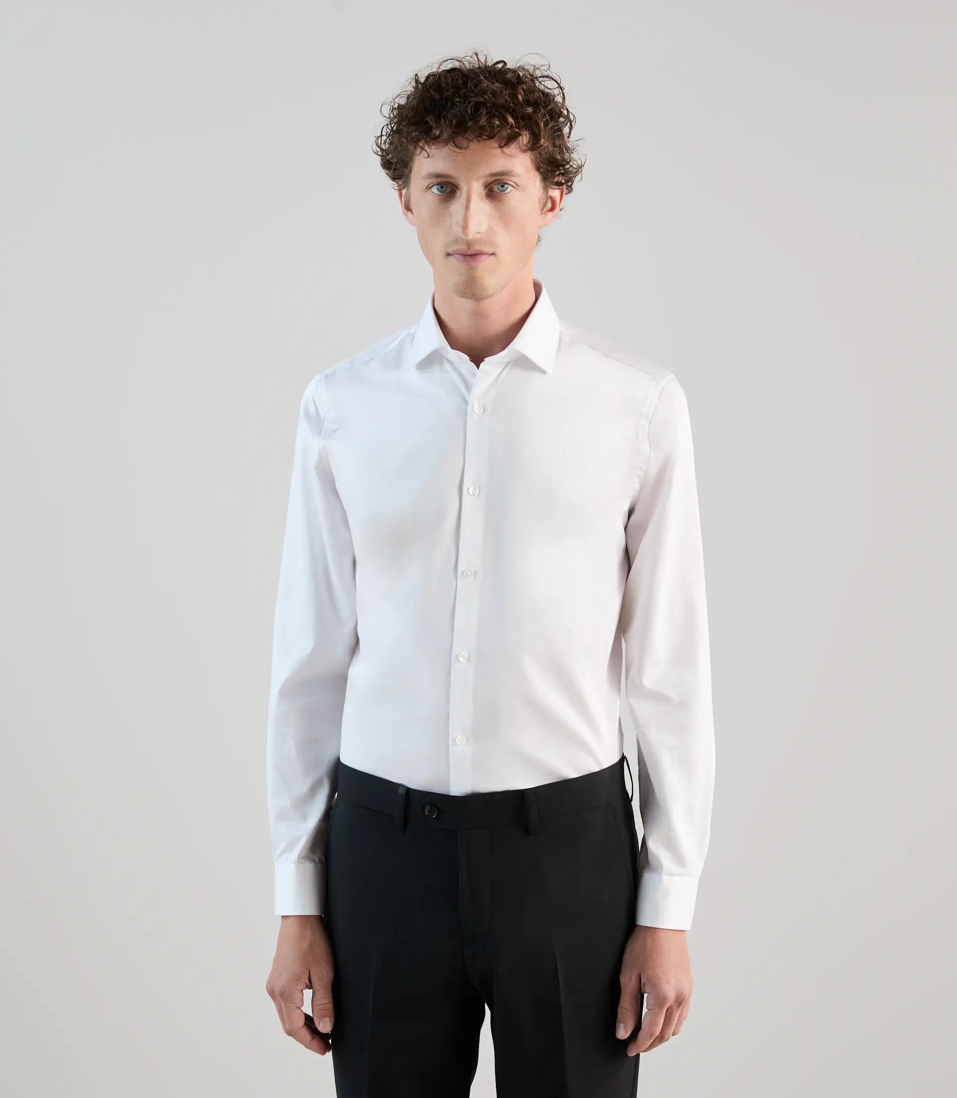 Chemise en satin de coton blanche - IZAC