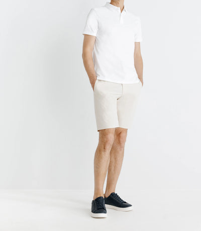 Polo en jacquard blanc - IZAC