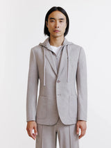 Knitted jacket with taupe facing