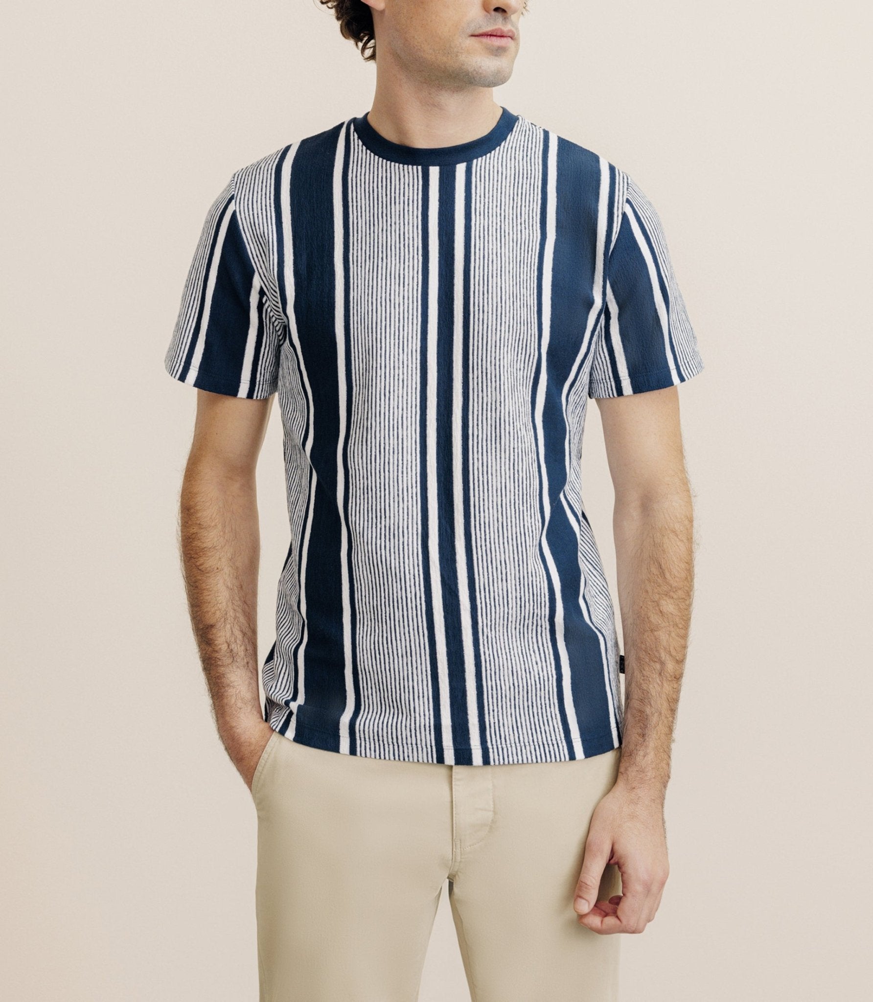 T-shirt manches courtes rayé marine