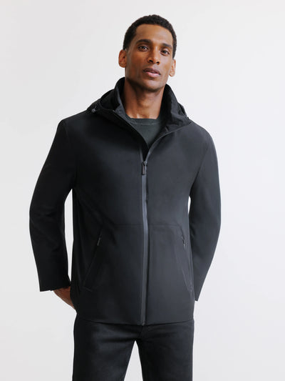 Black hooded jacket