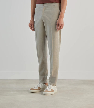 Pantalon ville en seersucker beige - IZAC