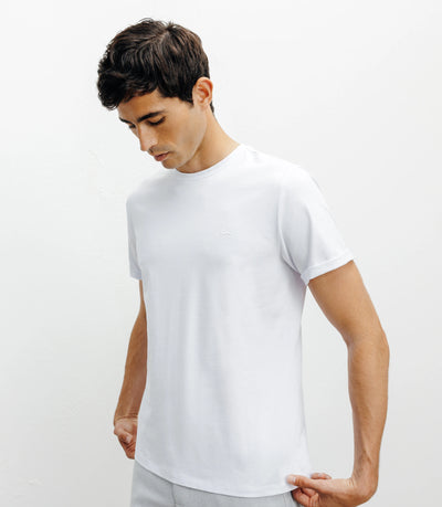 T-shirt col rond blanc - IZAC