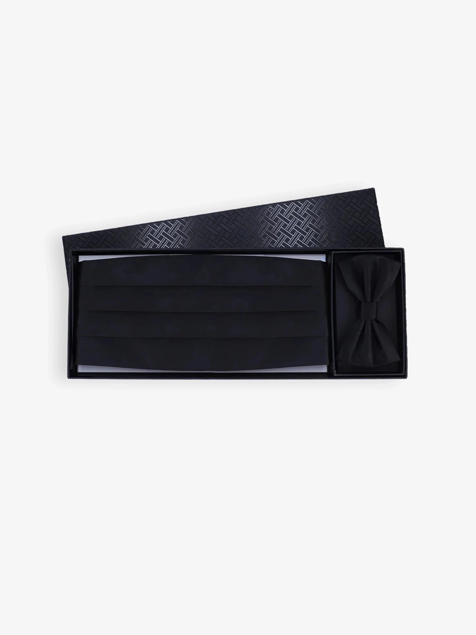 Coffret ceinture smocking et noeud papillon noir