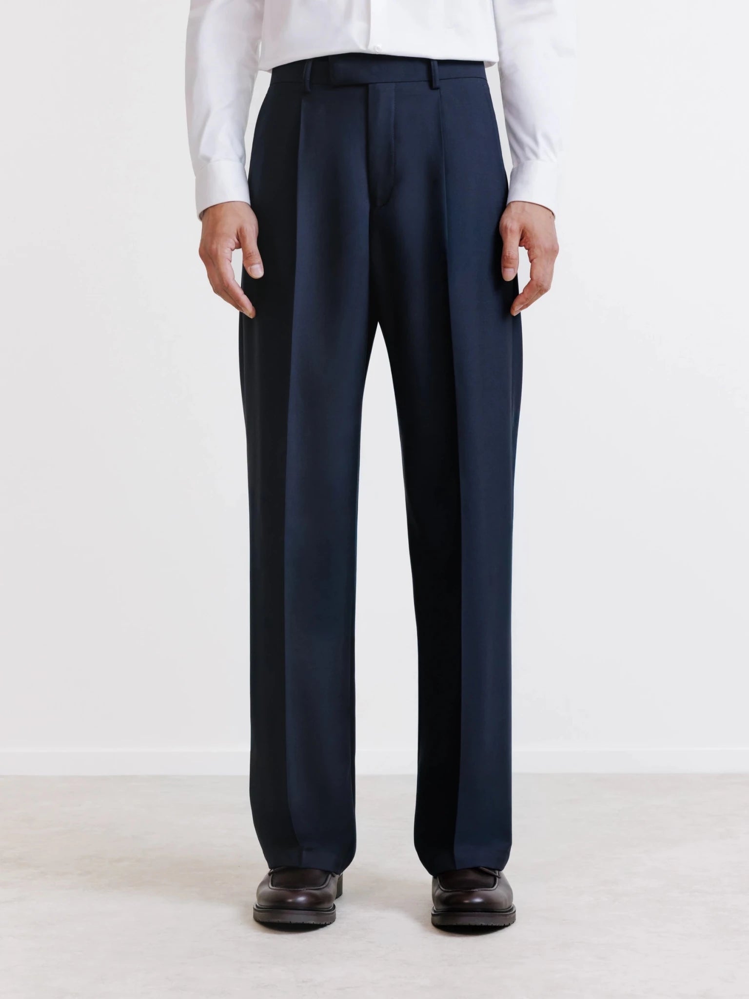 Pantalon taille haute marine - IZAC