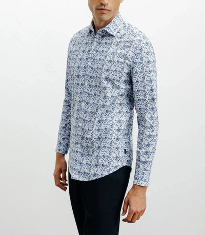 Sky flower print casual shirt