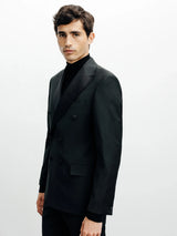 Black double-breasted suit