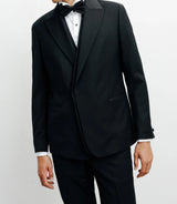 Black double-breasted suit
