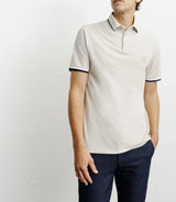 Polo piqué boutonné beige