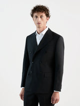 Black double-breasted suit