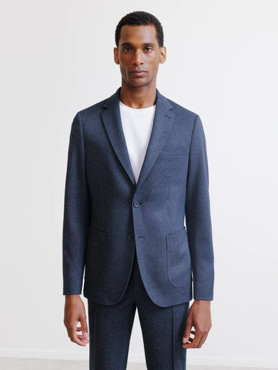 Navy knit city jacket