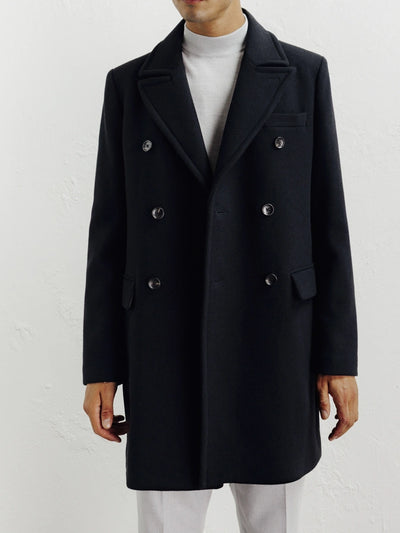 Manteau ville croisé noir