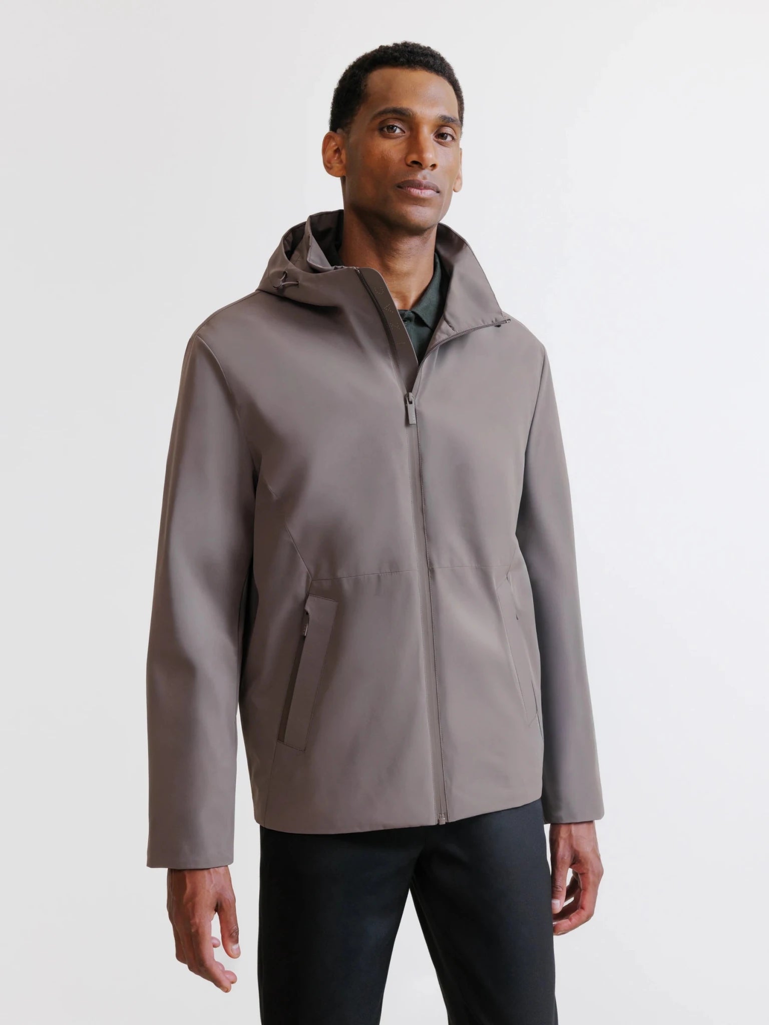 Taupe hooded jacket