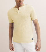 Yellow button-down linen t-shirt
