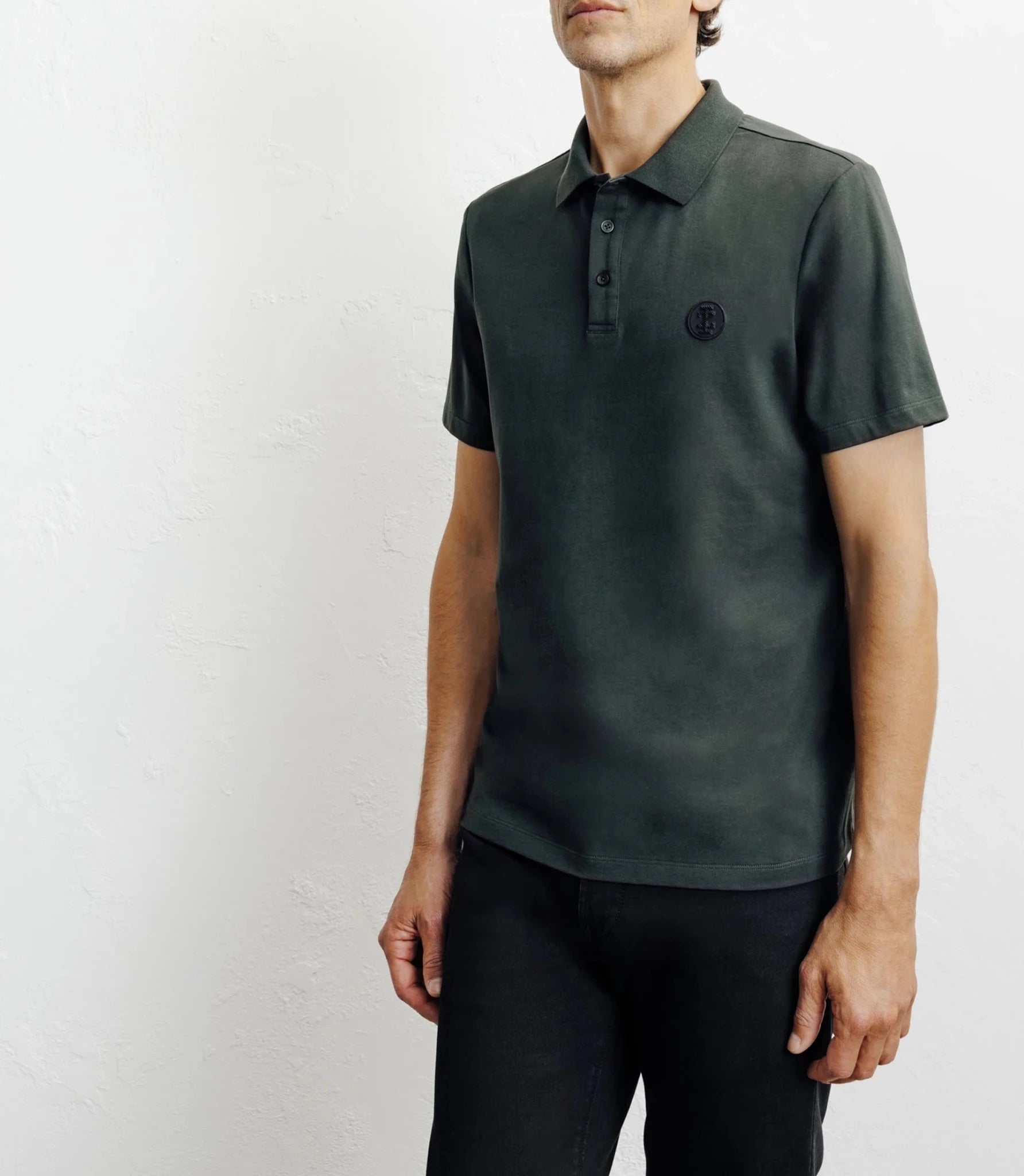 Polo boutonné kaki