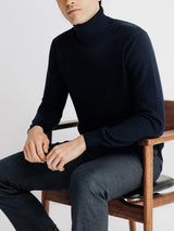 Navy turtleneck sweater