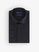 Adjusted shirt, black Italian collar