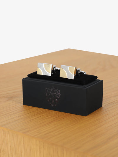 Boutons de manchette metal argente
