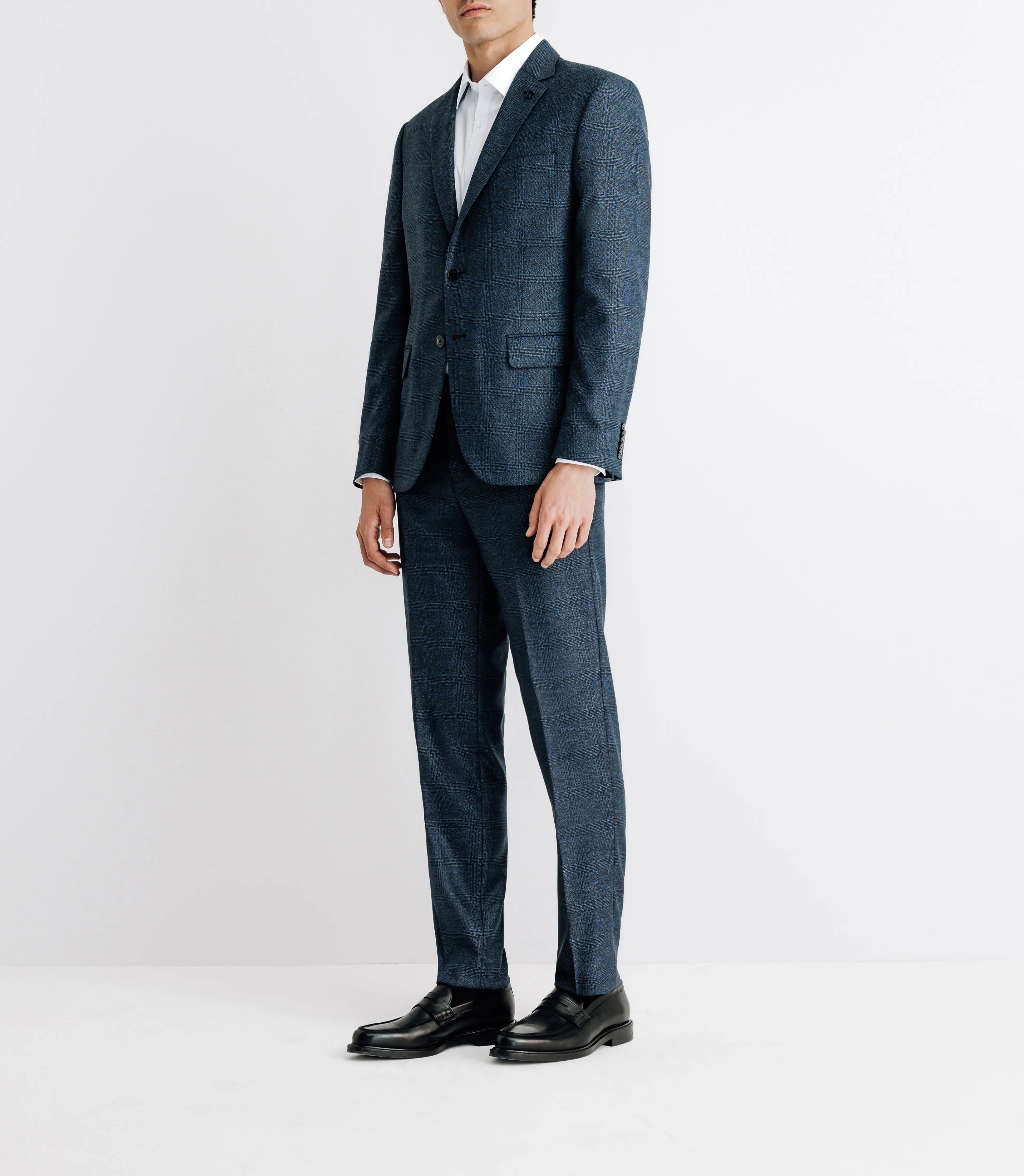 Costume à carreaux esprit Prince de Galles marine - IZAC