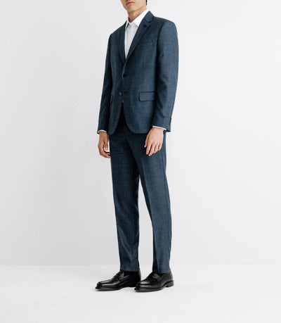 Costume à carreaux esprit Prince de Galles marine - IZAC