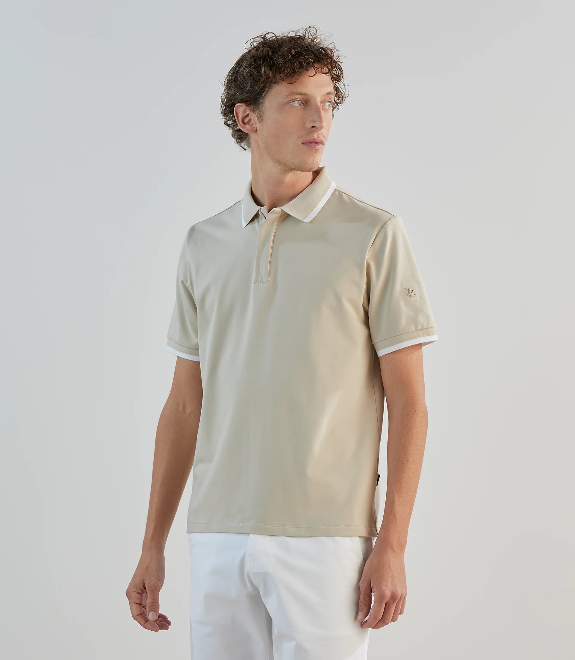 Polo zippé beige - IZAC