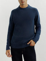 Round-neck navy sweater