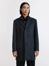 Manteau à parmenture amovible gris foncé