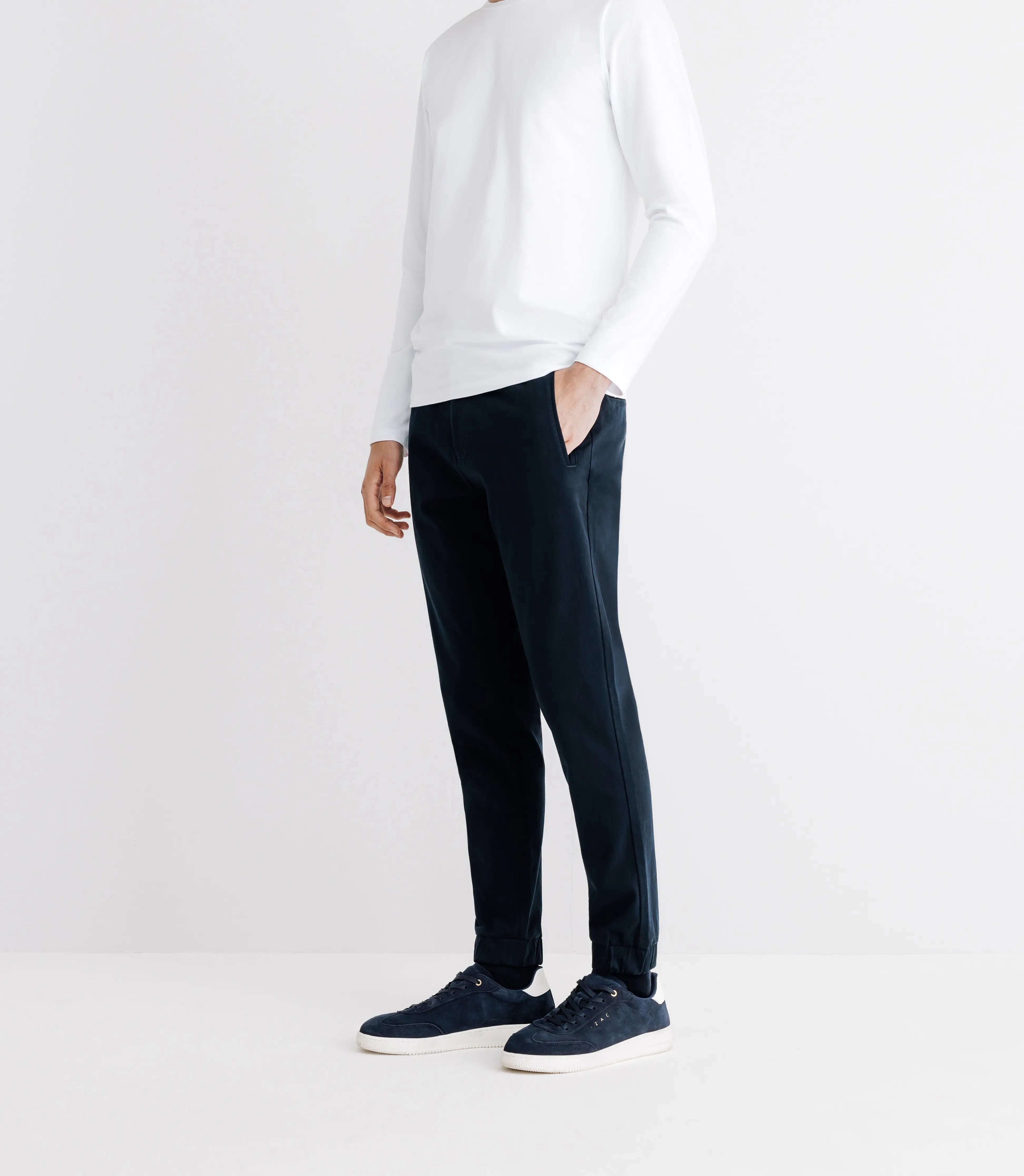 T-shirt en jersey manches longues blanc - IZAC