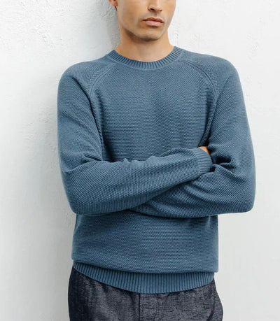Duck stitch round-neck sweater